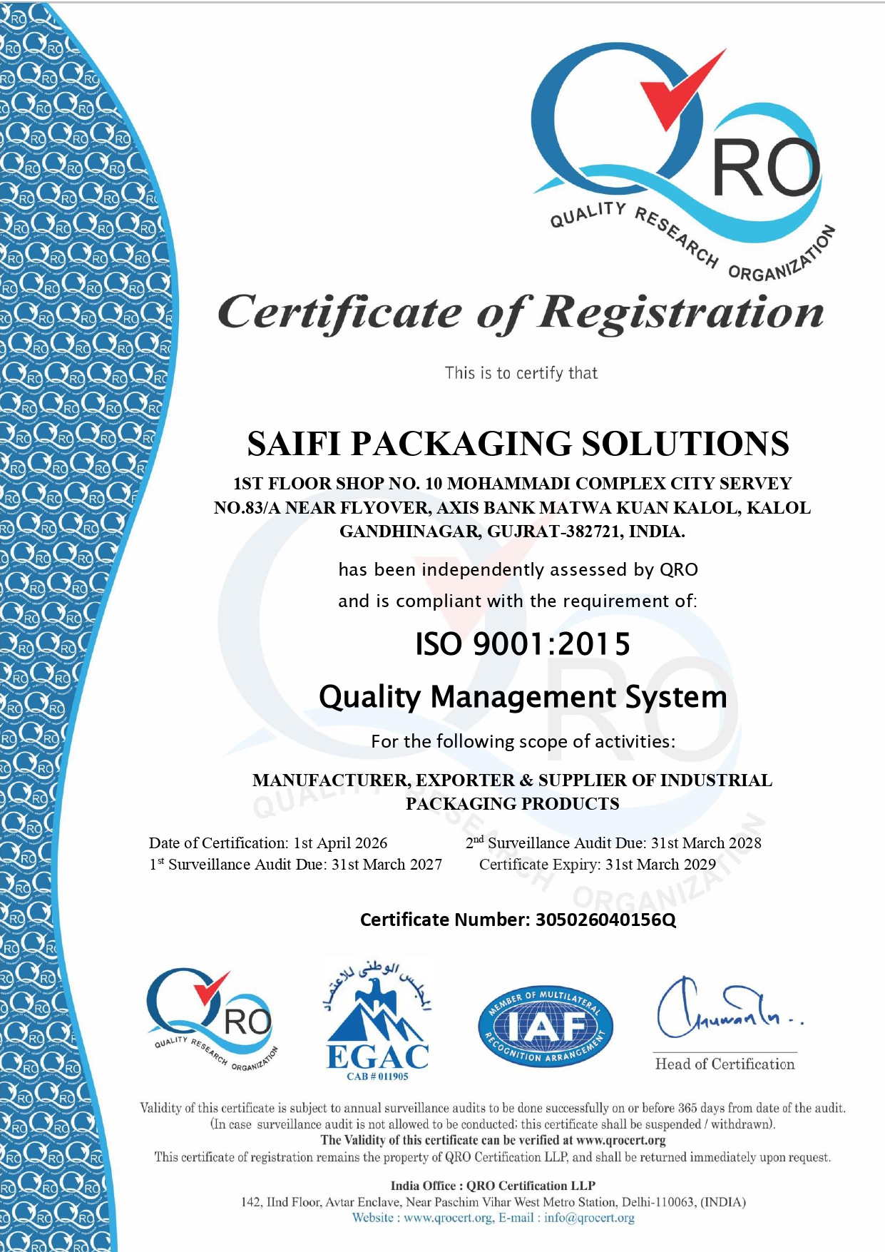 ISO 9001 : 2015
